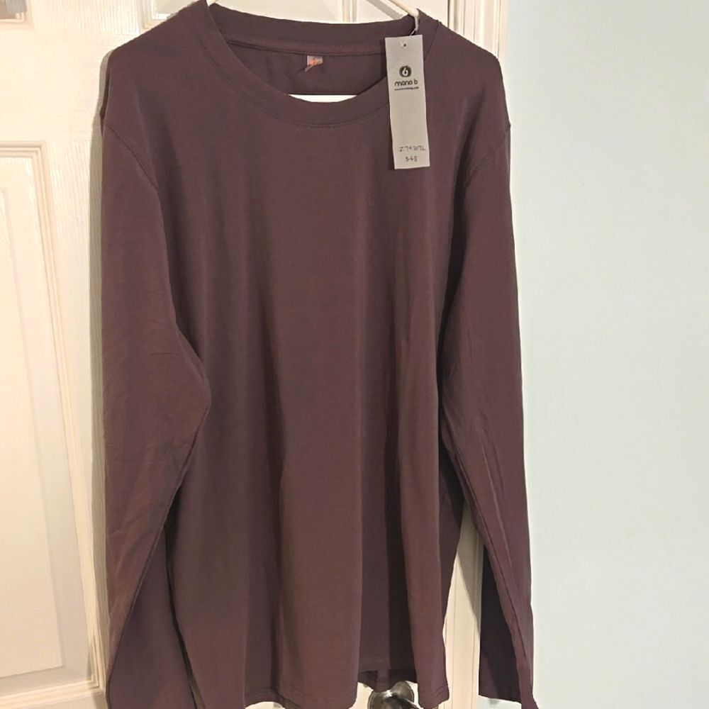 Mono b Brown Long Sleeve Tee Casual Comfort